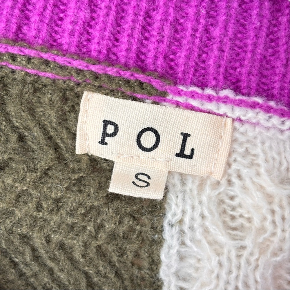 POL Women's Multicolor Purple Patchwork Crochet C… - image 4